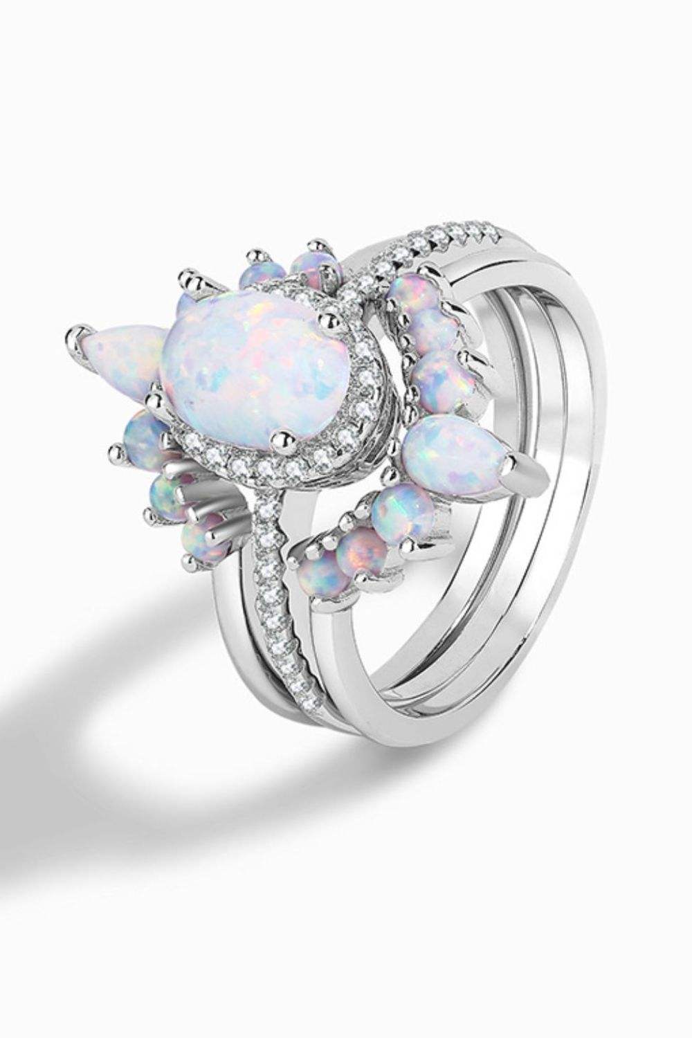 925 Sterling Silver Opal Ring Opal - Tophatter Daily Deals