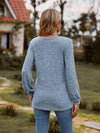 Round Neck Button-Down Long Sleeve Tee Women's T-Shirts - Tophatter Daily Deals