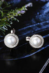 Moissanite Pearl 925 Sterling Silver Earrings Moissanite - Tophatter Daily Deals