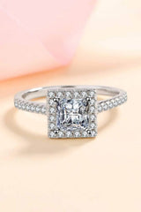 Sterling Silver Square Moissanite Ring Moissanite - Tophatter Daily Deals