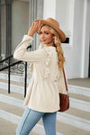 Round Neck Ruffled Peplum Blouse Blouses - Tophatter Daily Deals