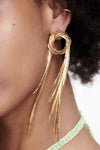 Round Shape Fringed Copper Earrings Earrings - Tophatter Daily Deals