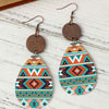 Geometric Wooden Teardrop Earrings Earrings - Tophatter Daily Deals