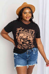 mineB Full Size Graphic Round Neck Tee Black Women's T-Shirts - Tophatter Daily Deals