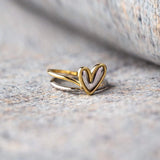 Heart Shape Irregular 925 Sterling Silver Ring Rings - Tophatter Daily Deals