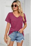 V-Neck Short Sleeve T-Shirt Women's T-Shirts - Tophatter Daily Deals