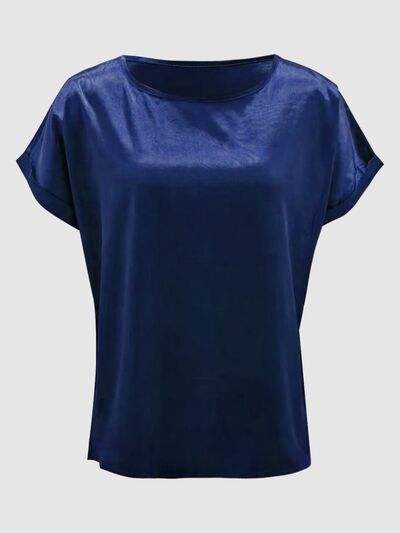 Round Neck Short Sleeve T-Shirt Women's T-Shirts - Tophatter Daily Deals