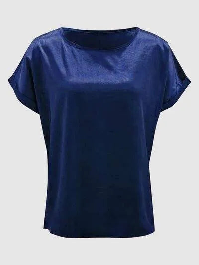 Round Neck Short Sleeve T-Shirt Women's T-Shirts - Tophatter Daily Deals