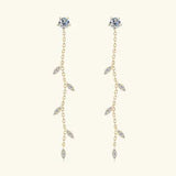 1.38 Carat Moissanite 925 Sterling Silver Leaf Earrings Moissanite - Tophatter Daily Deals