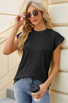 Round Neck Cap Sleeve T-Shirt Women's T-Shirts - Tophatter Daily Deals