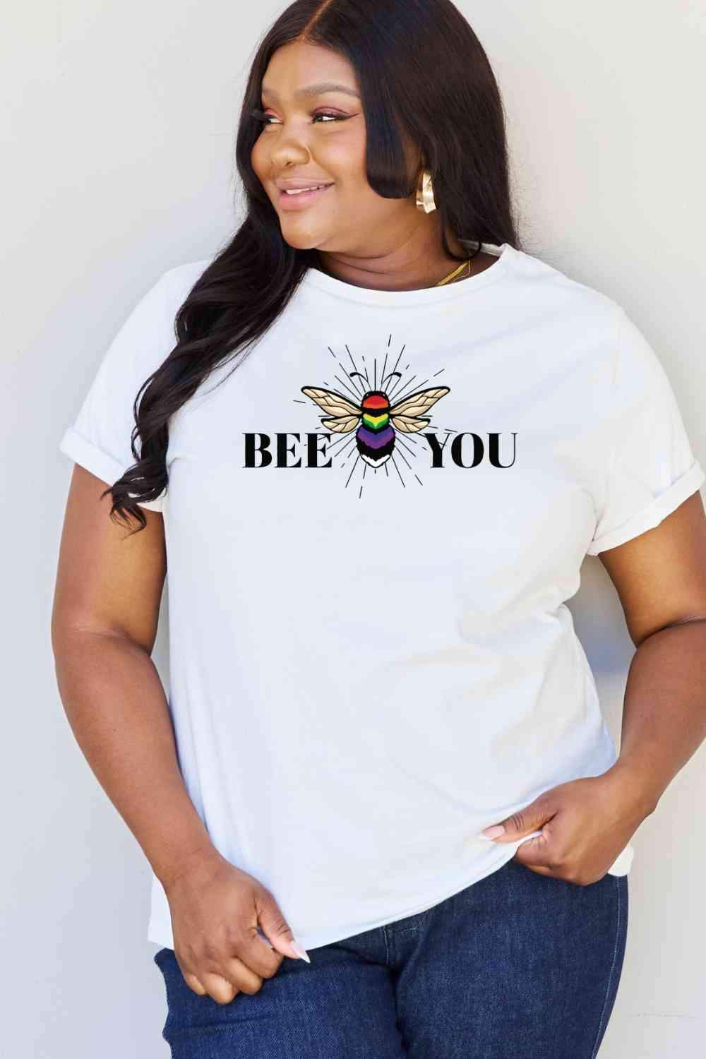 Simply Love Full Size BEE YOU Graphic T-Shirt Women's T-Shirts - Tophatter Daily Deals