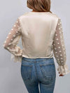 Swiss Dot Flounce Sleeve Blouse Blouses - Tophatter Daily Deals