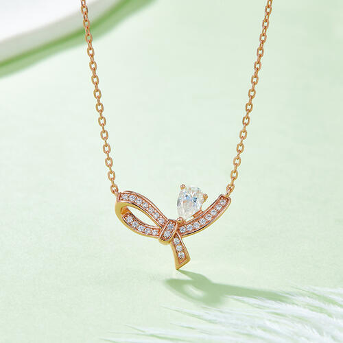 Moissanite 925 Sterling Silver Necklace Rose Gold One Size Moissanite - Tophatter Daily Deals