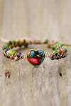 Handmade Heart Shape Natural Stone Bracelet Multicolor One Size Bracelets - Tophatter Daily Deals