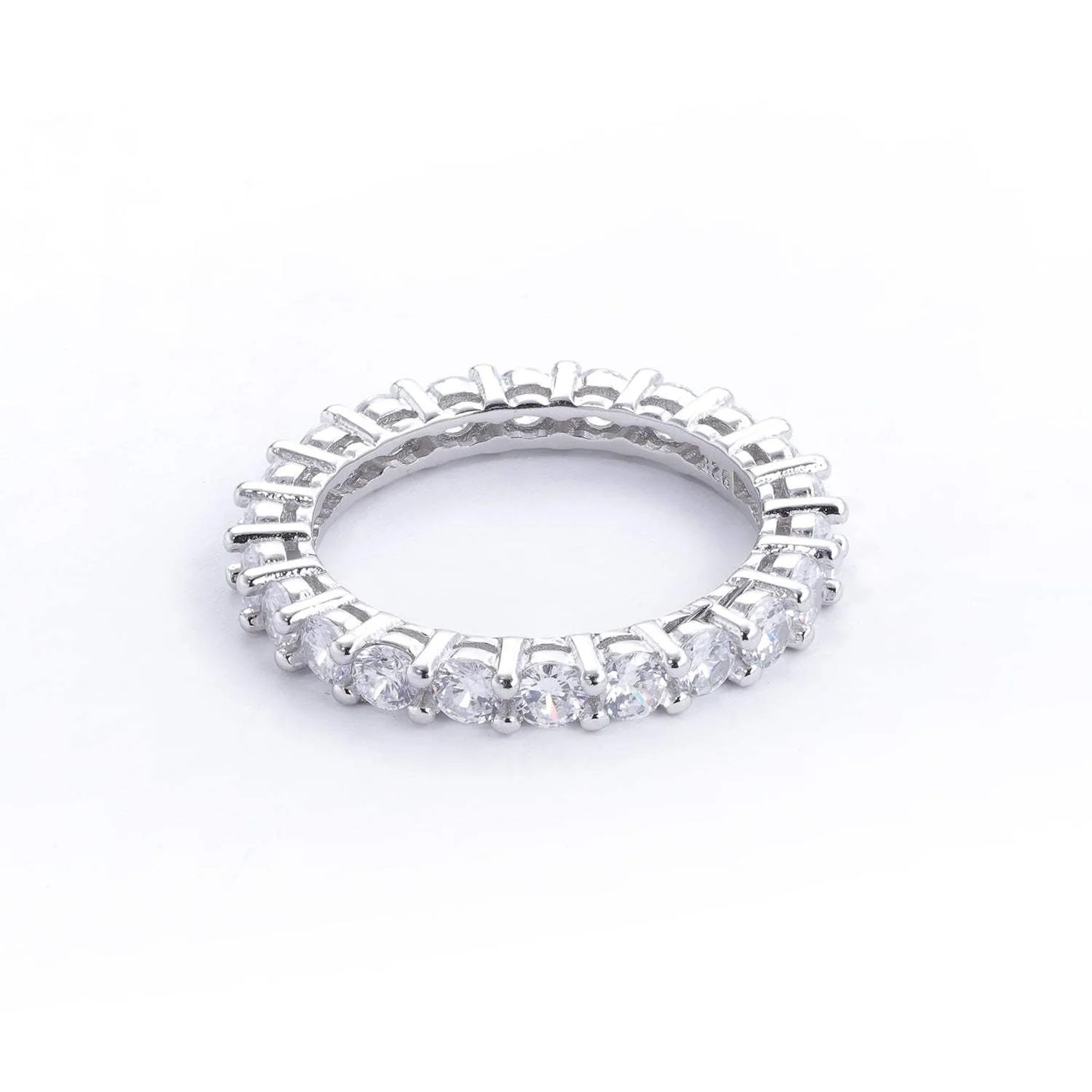 2 Piece Zircon 925 Sterling Silver Ring Rings - Tophatter Daily Deals