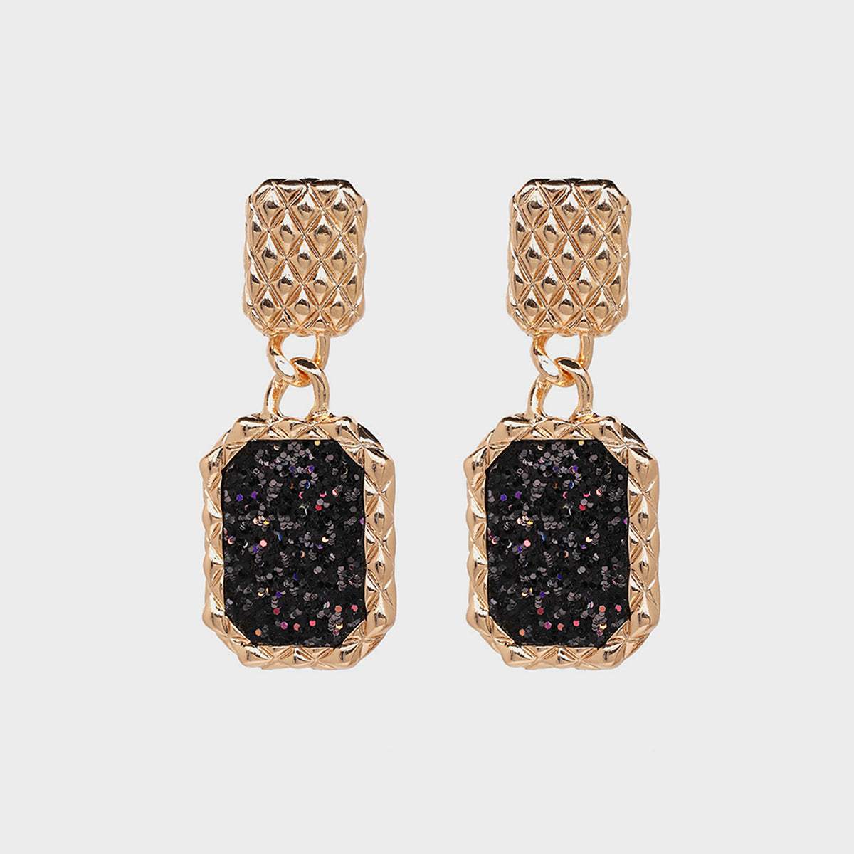 Geometric Alloy Dangle Earrings Black One Size Earrings - Tophatter Daily Deals