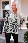 Leopard Round Neck Dropped Shoulder Top - Tophatter Deals