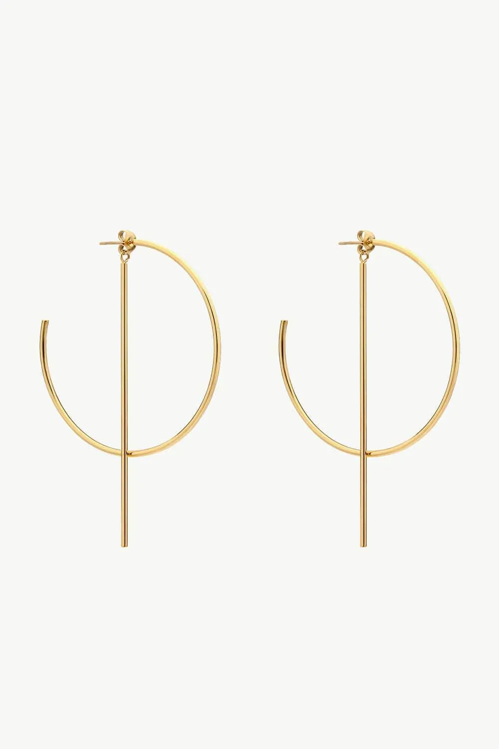 C-Hoop Stainless Steel Earrings Earrings - Tophatter Daily Deals