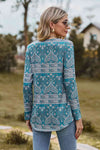 Printed Square Neck Long Sleeve Blouse Blouses - Tophatter Daily Deals