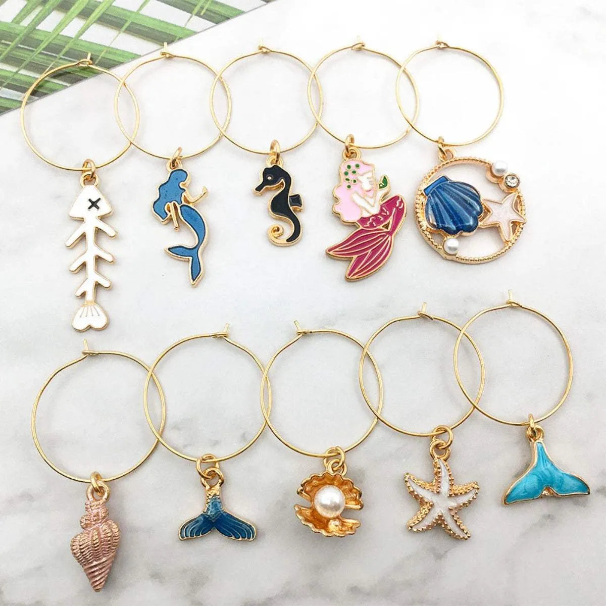 10-Piece Alloy Wine Glass Charm Earrings Style A One Size Earrings - Tophatter Daily Deals