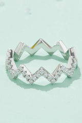 Moissanite Wavy Band Ring Moissanite - Tophatter Daily Deals