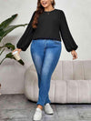 Plus Size Round Neck Puff Sleeve Blouse Blouses - Tophatter Daily Deals