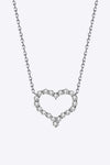 1 Carat Moissanite Heart Pendant Chain-Link Necklace Silver One Size Moissanite - Tophatter Daily Deals