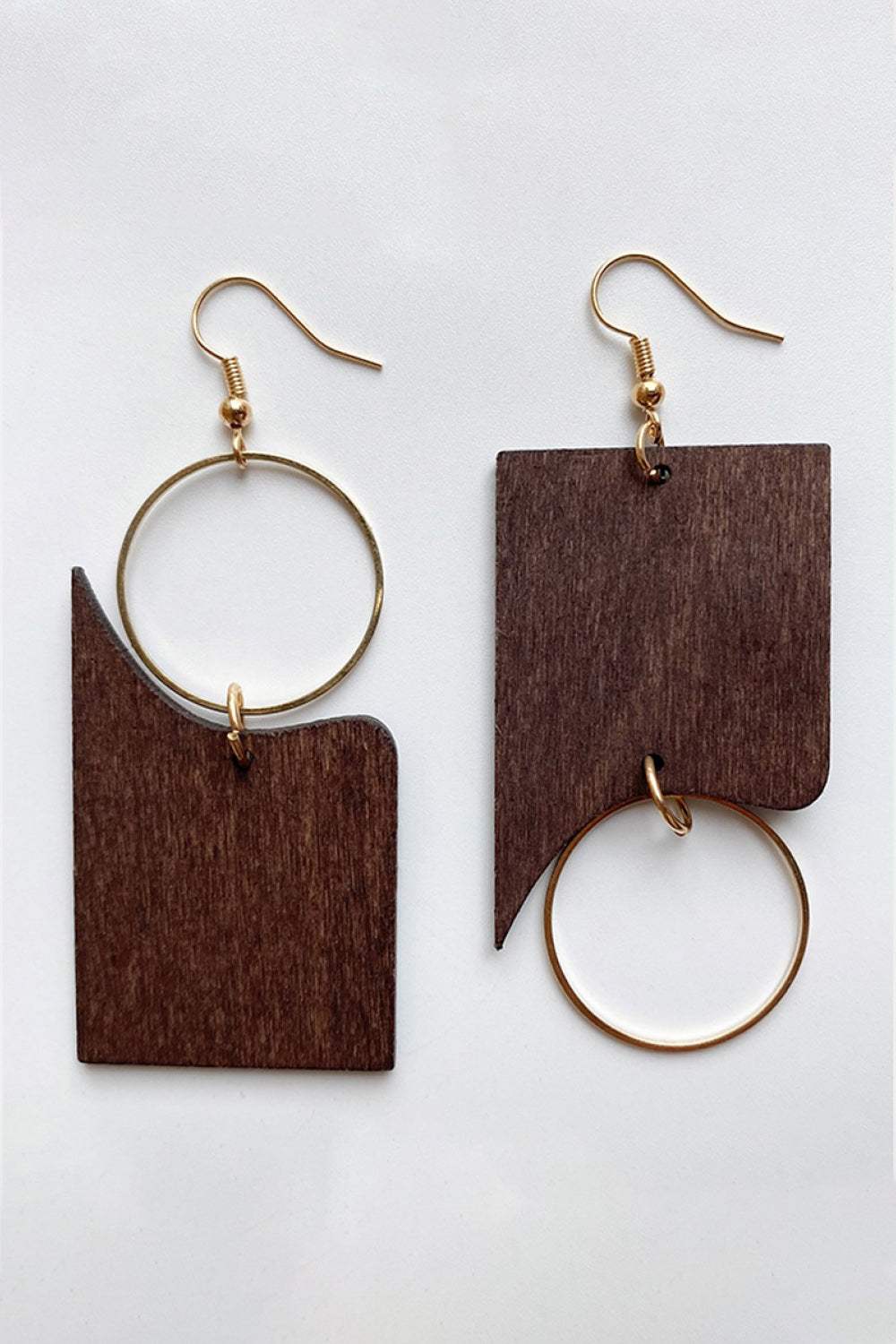 Geometrical Shape Wooden Dangle Earrings Style B One Size Earrings - Tophatter Daily Deals