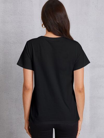 Round Neck Short Sleeve T-Shirt Women's T-Shirts - Tophatter Daily Deals