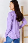 Zenana Exposed Seam Thumbhole Long Sleeve Top Blouses - Tophatter Daily Deals