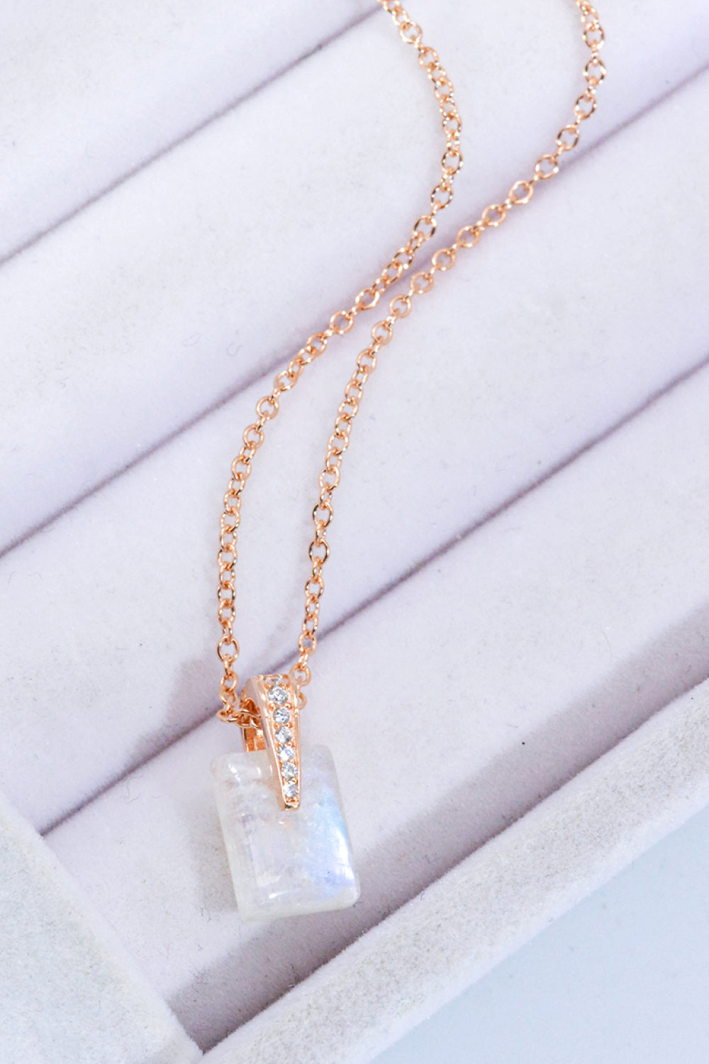 925 Sterling Silver Natural Moonstone Pendant Necklace Moonstone - Tophatter Daily Deals