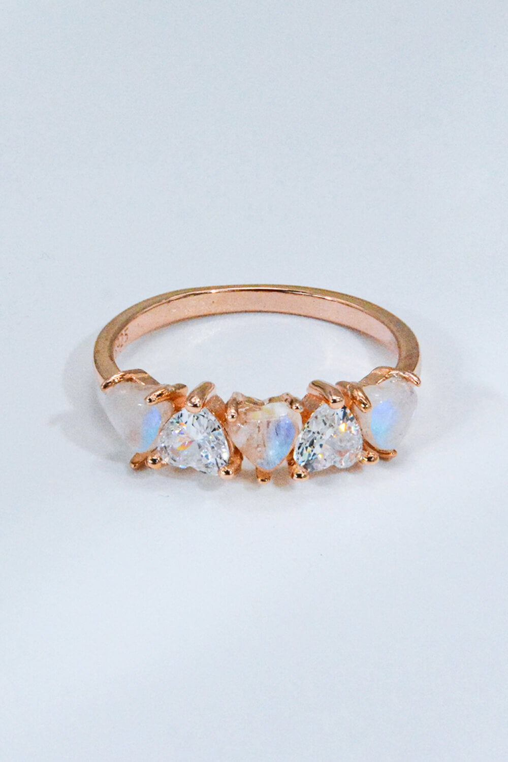 Moonstone and Zircon Heart Ring Moonstone - Tophatter Daily Deals