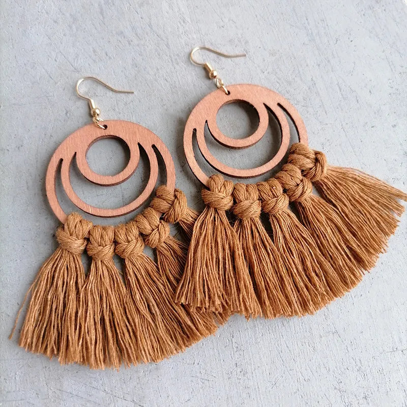 Tassel Detail Geometric Earrings Earrings - Tophatter Daily Deals