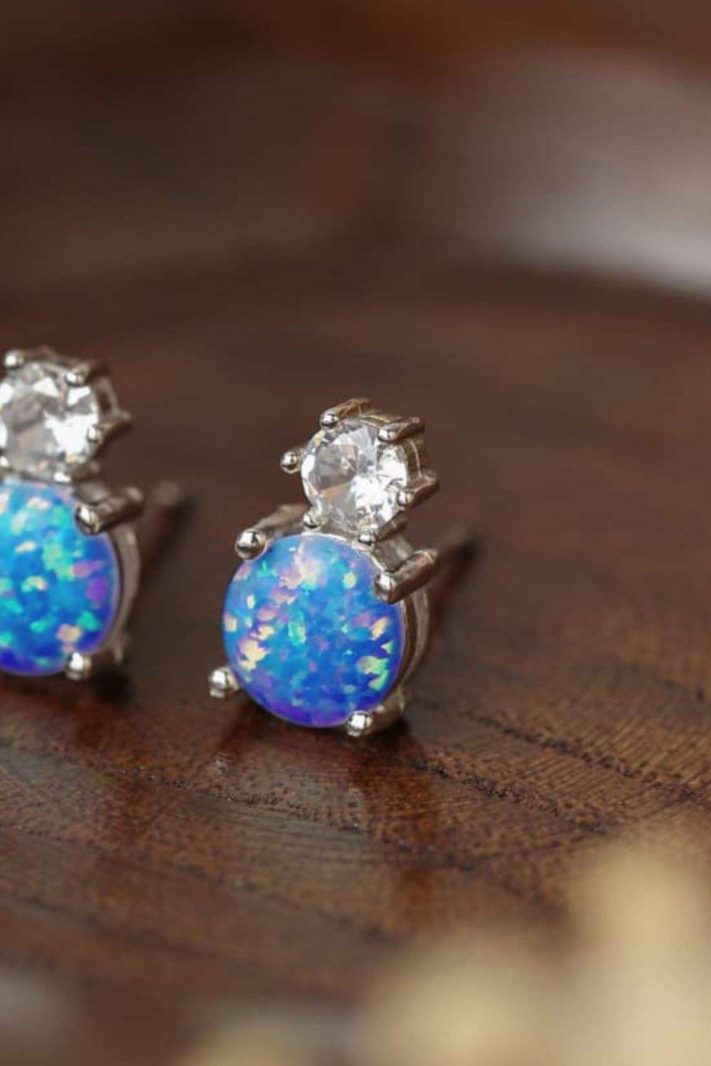 4-Prong Opal Stud Earrings Opal - Tophatter Daily Deals