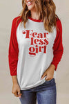 FEARLESS GIRL Graphic Raglan Sleeve Top Women's T-Shirts - Tophatter Daily Deals