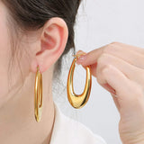 Stainless Steel Hinged Hoop Earrings Earrings - Tophatter Daily Deals