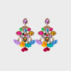 Flower Shape Rhinestone Alloy Dangle Earrings Multicolor One Size Earrings - Tophatter Daily Deals