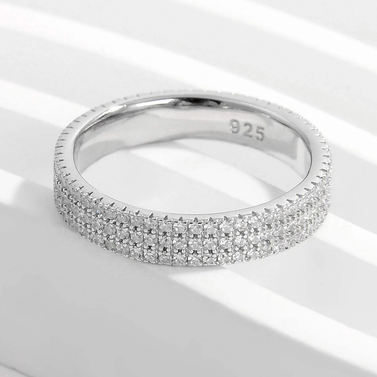 Inlaid Zircon 925 Sterling Silver Ring Rings - Tophatter Daily Deals