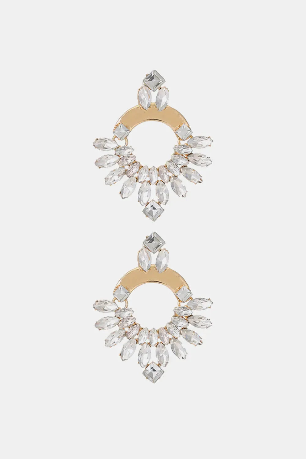 Rhinestone Copper Dangle Earrings Earrings - Tophatter Daily Deals