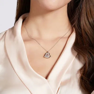 Moissanite 925 Sterling Silver Heart Necklace Moissanite - Tophatter Daily Deals