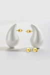 Big Size Water Drop Brass Earrings White One Size Earrings - Tophatter Daily Deals