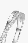 Adored Moissanite Crisscross 925 Sterling Silver Ring Moissanite - Tophatter Daily Deals