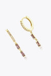 Zircon 925 Sterling Silver Drop Huggie Earrings Earrings - Tophatter Daily Deals