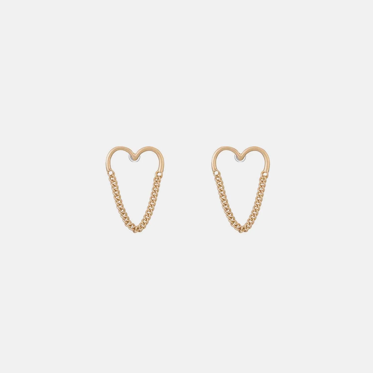 Heart Shape Gold-Plated Alloy Earrings Style B One Size Earrings - Tophatter Daily Deals