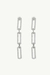 Rhinestone Chunky Chain Drop Earrings Silver One Size Earrings - Tophatter Daily Deals