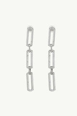 Rhinestone Chunky Chain Drop Earrings Silver One Size Earrings - Tophatter Daily Deals