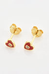 Zircon 925 Sterling Silver Heart Stud Earrings Earrings - Tophatter Daily Deals
