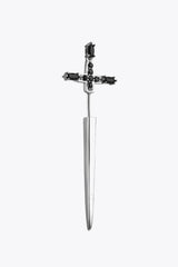 Zircon 925 Sterling Silver Sword Single Ear Jacket Earring Silver One Size Earrings - Tophatter Daily Deals