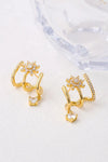 18K Gold Plated Flower Zircon Earrings Earrings - Tophatter Daily Deals