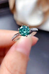 All For You 2 Carat Moissanite 925 Sterling Silver Ring Green Moissanite - Tophatter Daily Deals